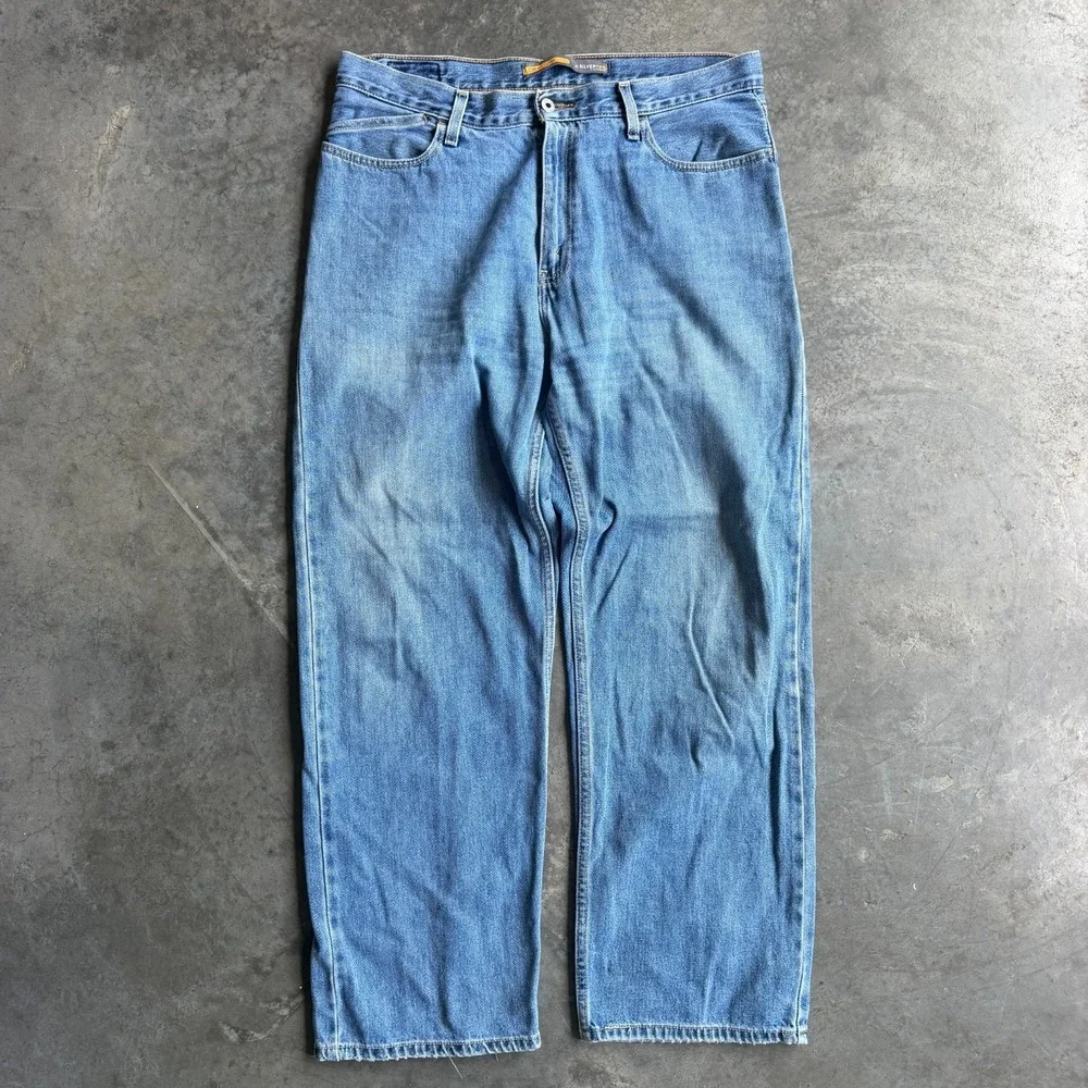 Vtg Levis Silver Tab Denim Jeans Size 34x31 Low And Loose Y2K 90s Baggy Wide Leg
